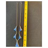 JMC Sterling Silver Blue Stone Inlay Necklace Vintage 33g