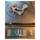 JMC Sterling Silver Blue Stone Inlay Necklace Vintage 33g