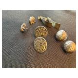 Vintage Silver Stud Earring Lot 4 Pair Mixed Artisan Styles