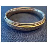 Antique Engraved Hinged Bangle Bracelet Monogrammed Gold (not tested)38g