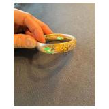 Antique Engraved Hinged Bangle Bracelet Monogrammed Gold (not tested)38g