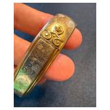 Antique Engraved Hinged Bangle Bracelet Monogrammed Gold (not tested)38g