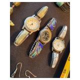 Sterling Turquoise Cuff Bracelet SW Jewelry Lot Watches Necklace