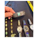 Sterling Turquoise Cuff Bracelet SW Jewelry Lot Watches Necklace