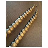 Vintage Southwestern Squash Blossom Style Bead Necklace 10in Drop