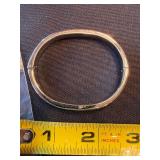 Silver Tone Oval Hinged Bangle Bracelet w Necklace Cords Beads Lot