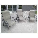 3 Rocking metal frame patio chairs...