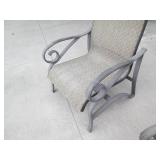 3 Rocking metal frame patio chairs...