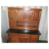 Antique metal cabinet with a metal ...