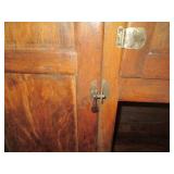 Antique metal cabinet with a metal ...