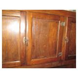 Antique metal cabinet with a metal ...