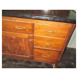 Antique metal cabinet with a metal ...