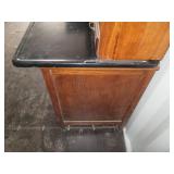 Antique metal cabinet with a metal ...