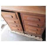 Antique rolltop desk with lots of s...