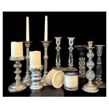 FR - Imperial Crystal Candlestick Pair (12.5 in Tall) & Huntington Home Pedestal & Assorted Holders