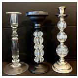 FR - Imperial Crystal Candlestick Pair (12.5 in Tall) & Huntington Home Pedestal & Assorted Holders
