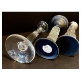 FR - Imperial Crystal Candlestick Pair (12.5 in Tall) & Huntington Home Pedestal & Assorted Holders