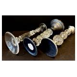 FR - Imperial Crystal Candlestick Pair (12.5 in Tall) & Huntington Home Pedestal & Assorted Holders