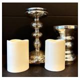 FR - Imperial Crystal Candlestick Pair (12.5 in Tall) & Huntington Home Pedestal & Assorted Holders