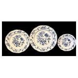 K - Blue Danube Dinnerware Set - 64-Piece White & Blue Floral Pattern