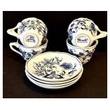 K - Blue Danube Dinnerware Set - 64-Piece White & Blue Floral Pattern