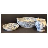 K - Blue Danube Dinnerware Set - 64-Piece White & Blue Floral Pattern