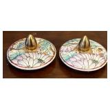 FR - Pair of Chinese Porcelain Ginger Jars - 12 Inches Tall, Chinoiserie Floral Pattern