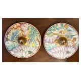 FR - Pair of Chinese Porcelain Ginger Jars - 12 Inches Tall, Chinoiserie Floral Pattern