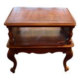 LR - Pair of Vintage Telephone Tables - Carved Wood