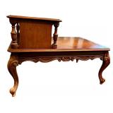 LR - Pair of Vintage Telephone Tables - Carved Wood