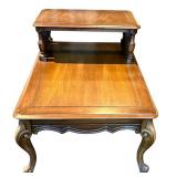 LR - Pair of Vintage Telephone Tables - Carved Wood