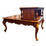 LR - Pair of Vintage Telephone Tables - Carved Wood