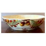 LR - Gibson Elite Hand-Painted Fall Leaves Ceramic Serving Bowl - Large