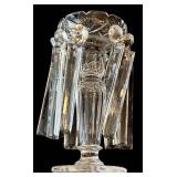 LR - Pair of Antique Cut-Glass Lusters with Scalloped Rims