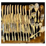 LR - F.B. Rogers Gold-Tone Plated Flatware Set - 156-Piece Service for 12