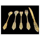 LR - F.B. Rogers Gold-Tone Plated Flatware Set - 156-Piece Service for 12