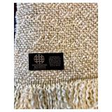 LR - Kennebunk Weavers Woven Blanket 58 x 38 Cream Throw Made in USA