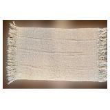 LR - Kennebunk Weavers Woven Blanket 58 x 38 Cream Throw Made in USA