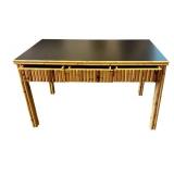 LR - Bamboo Accent Desk with 3 Drawers