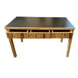 LR - Bamboo Accent Desk with 3 Drawers