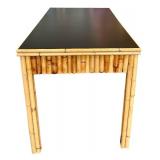 LR - Bamboo Accent Desk with 3 Drawers