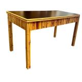 LR - Bamboo Accent Desk with 3 Drawers