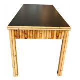 LR - Bamboo Accent Desk with 3 Drawers