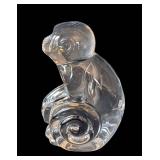 MB - Val Saint Lambert Crystal Monkey Figurine