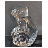 MB - Val Saint Lambert Crystal Monkey Figurine