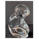 MB - Val Saint Lambert Crystal Monkey Figurine