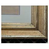 MB - Vintage Pair of Framed Oval Portrait Prints - 21 x 25 in Gilt Wood Frames