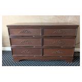 MB - Vintage Carved Wood Dresser - 6-Drawer