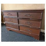 MB - Vintage Carved Wood Dresser - 6-Drawer