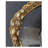 MB - Vintage Vanity Tray - Missing Stones, 9x13, Includes 2 Pairs Folding Reading Glasses